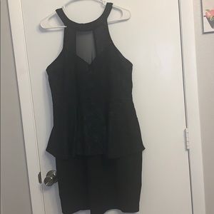 Charlotte Russe black peplum dress with collar